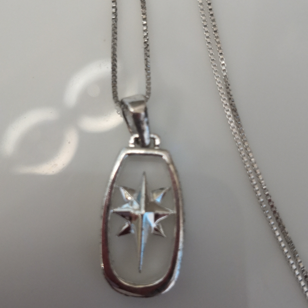 Sterling Silver Nativity Star Pendant Necklace, Christmas